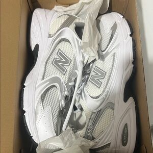 New Balance White and Gray Athletic Shoes